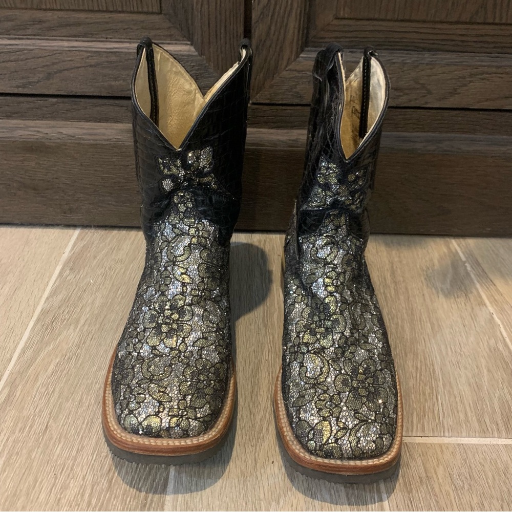 Ferrini Black and Gold Cowboy Boots